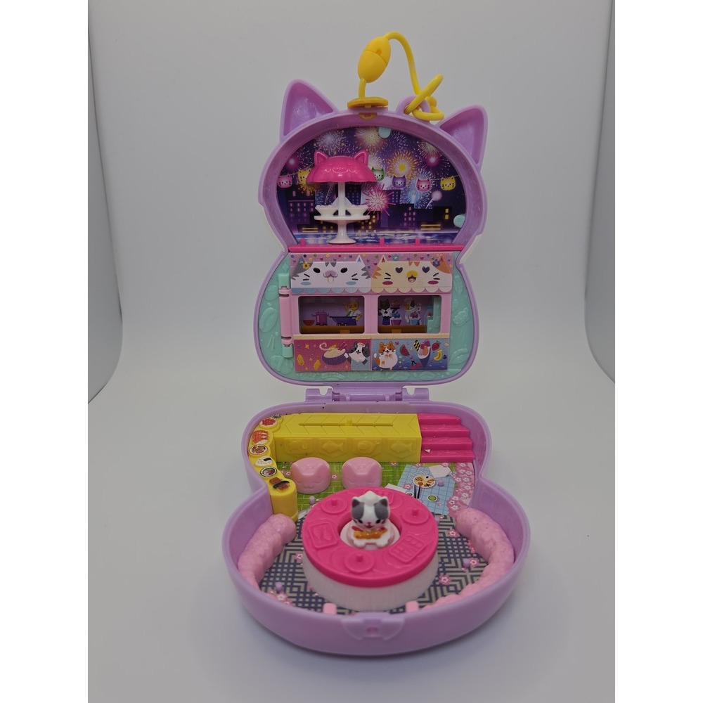 Polly Pocket Sushi Shop Cat Compact Playset Set
